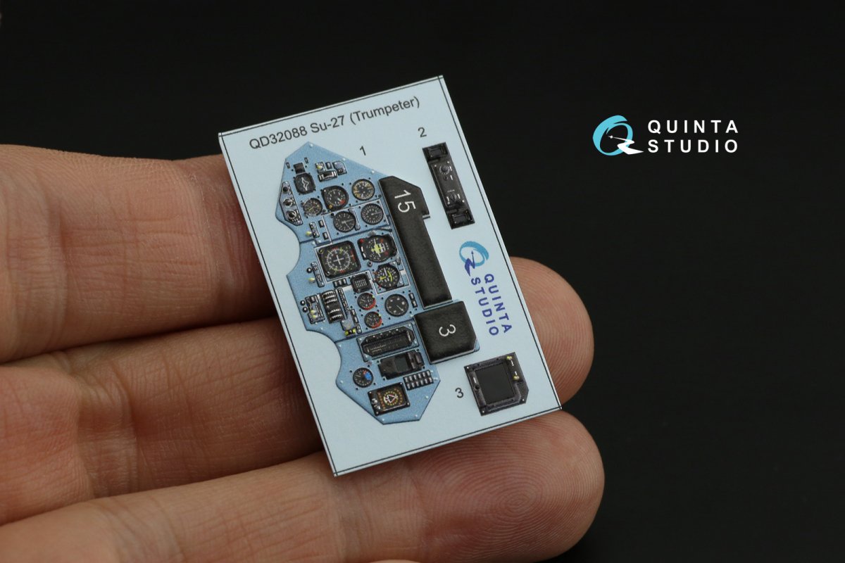 Quinta Studio QDS-32088 Su-27 3D-Printed &amp;amp; coloured Interior on decal paper (Trumpeter) (small version) 1/32 – immagine 7