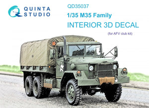 Quinta Studio QD35037 M35 Family 3D-Printed &amp;amp; coloured Interior on decal paper (AFV club) 1/35
