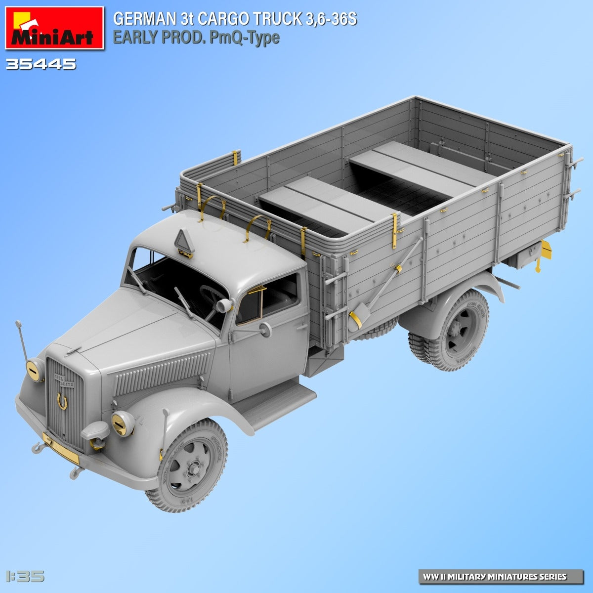 Miniart 35445 GERMAN 3t CARGO TRUCK 3,6-36S EARLY PROD. PmQ-Type 1/35 – immagine 8