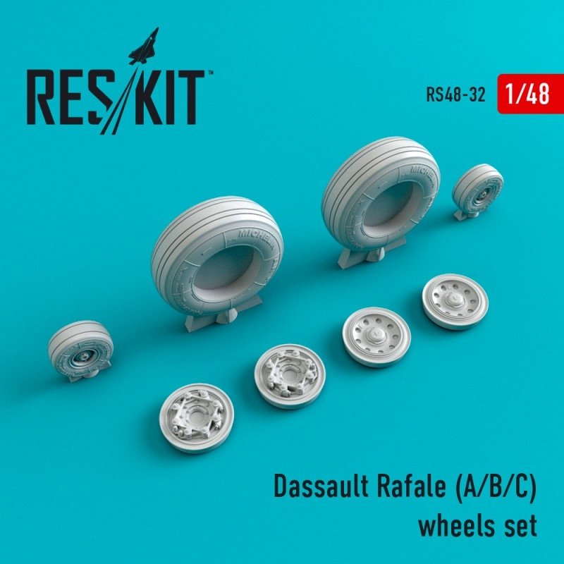 RESKIT RS48-0032 Jeu de roues Rafale (A/B/C) 1/48