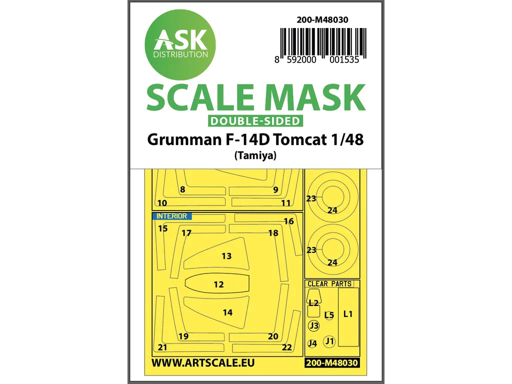 Art Scale Kit M48030 F-14D Double-Sided Painting Mask for Tamiya 1/48