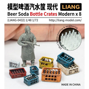 Liang 0432 Caisses de bouteilles de bière et de soda Modernes x 8 1/48 - 1/72