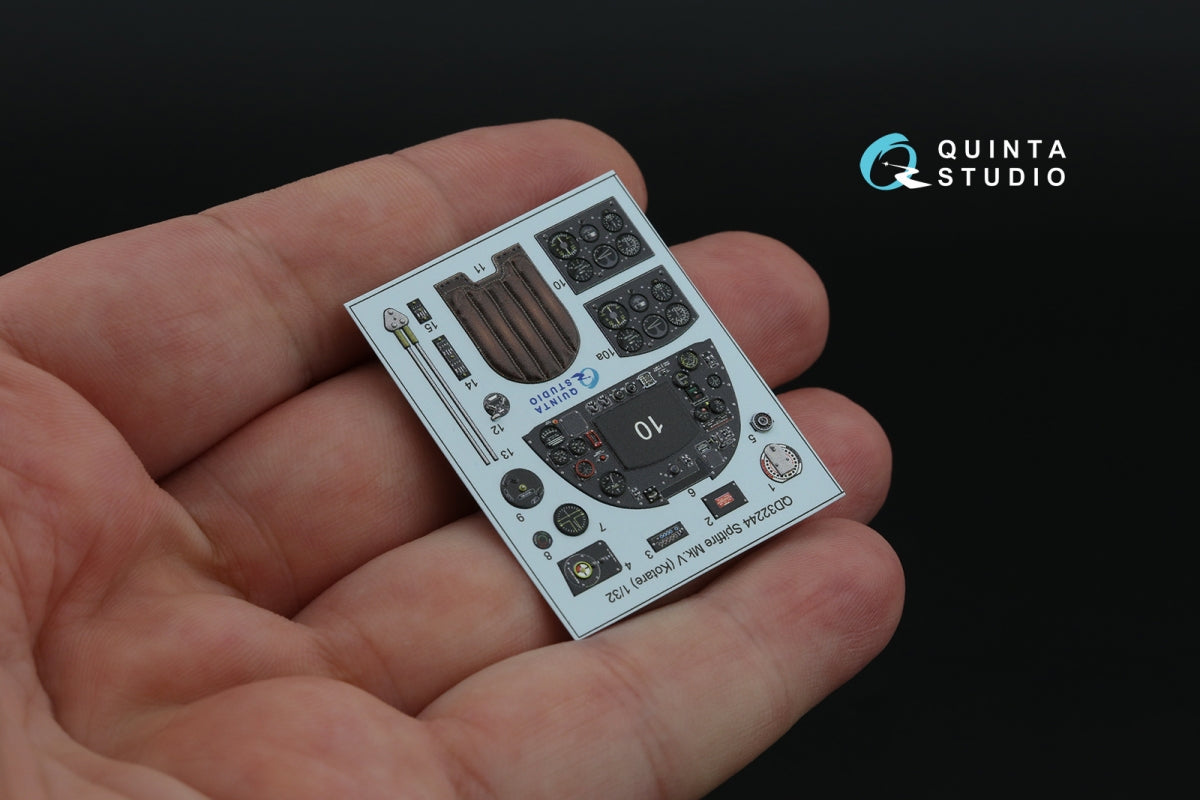 Quinta Studio QD32244 Spitfire Mk.V 3D-Printed &amp;amp; coloured Interior on decal paper (Kotare) 1/32 – immagine 5