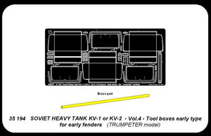 Aber 35194 Russian heavy tank KV-1, KV-2 - vol. 4 - additional set - tool boxes early type for early fenders 1/35 – immagine 4