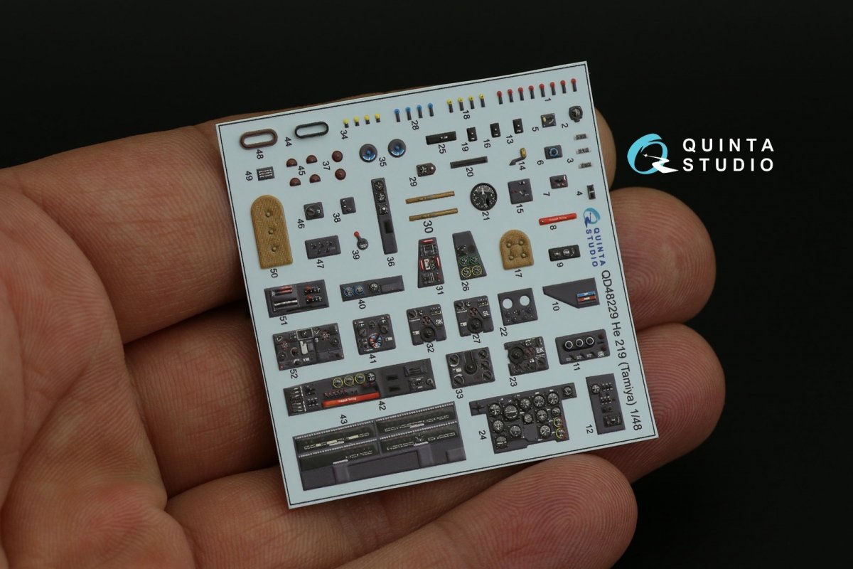 Quinta Studio QD48229 He 219 3D-Printed &amp;amp; coloured Interior on decal paper (Tamiya) 1/48 – immagine 10