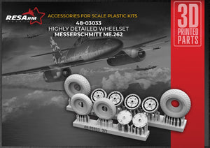 RESArm 48-03033 ME 262 - Wheels under load (3D resin printing) 1/48