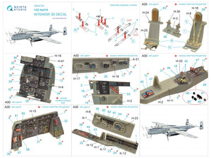Quinta Studio QD32103 He 219 3D-Printed &amp;amp; coloured Interior on decal paper ( ZM SWS ) 1/32 – immagine 2