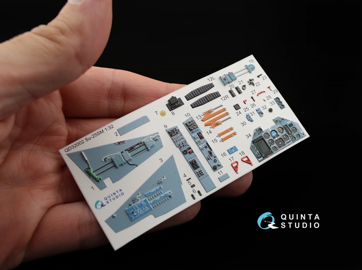 Intérieur imprimé en 3D et coloré sur papier décalcomanie Quinta Studio QD32002 Su-25SM (pour maquette Trumpeter) 1/32 – image 4