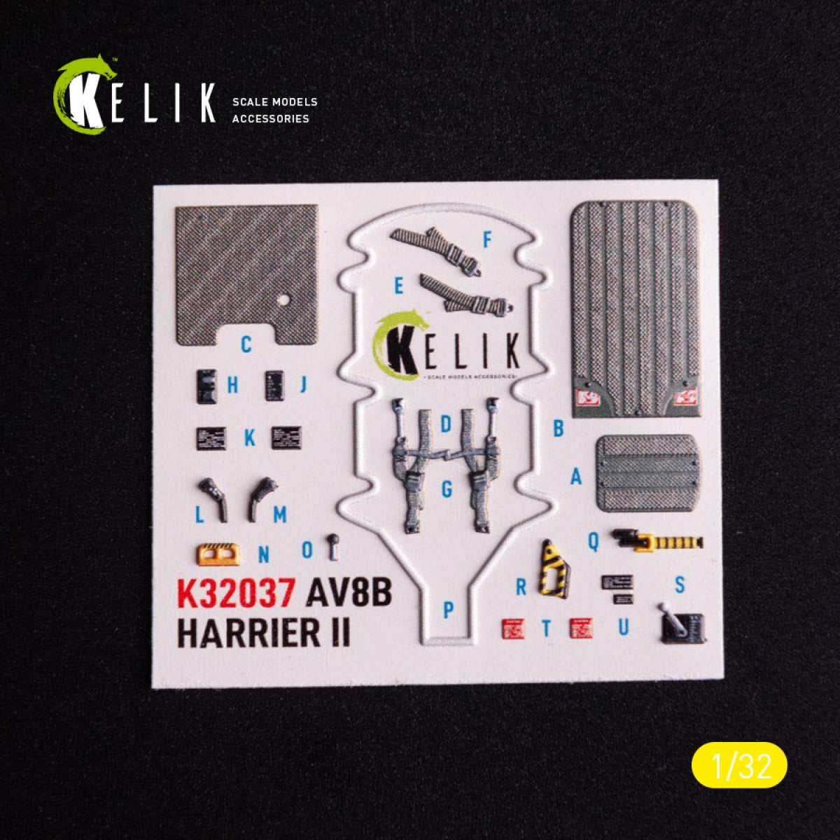 Kelik K32037 AV-8 Harrier - interior 3D decals for Trumpeter kit 1/32