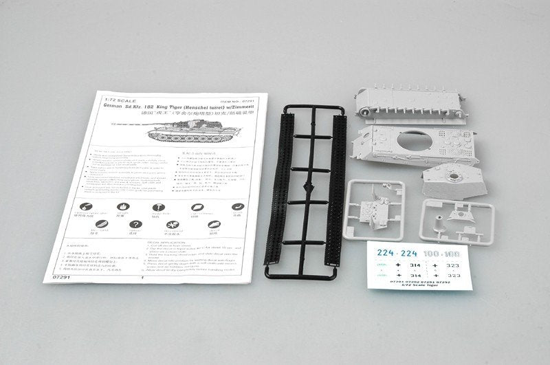 Trumpeter 07291 King Tiger Henschel Turret w/Zimmerit 1/72 – immagine 3