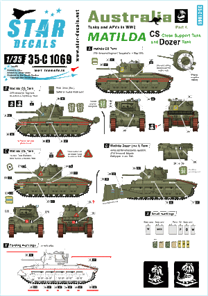 Star Decals 35-C1069 Australie Chars et véhicules blindés n° 4 1/35