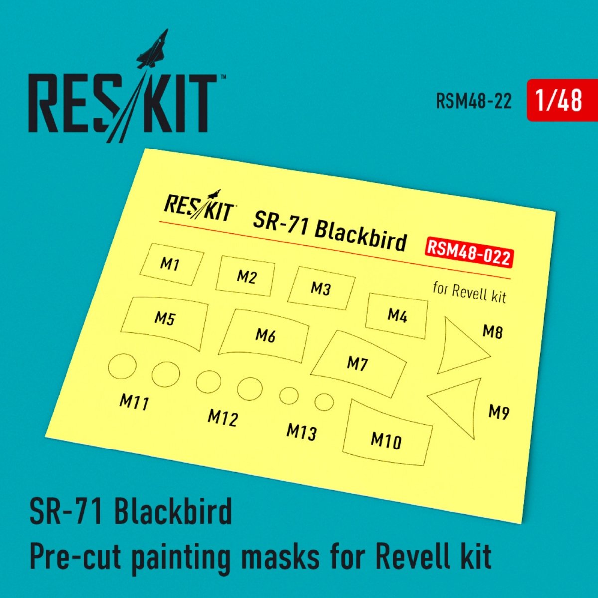 RESKIT RSM48-0022 SR-71 "BLACKBIRD" PRE-CUT PAINTING MASKS FOR REVELL KIT 1/48