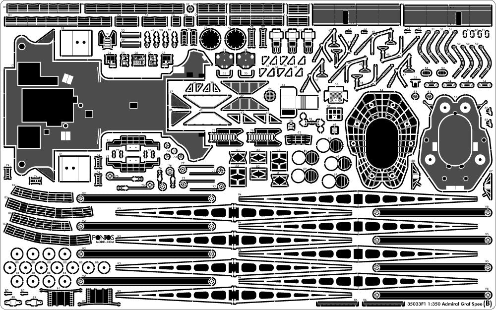 Pontos 35033F1 ADMIRAL GRAF SPEE 1939 Detail Up Set 1/350 – zdjęcie 10