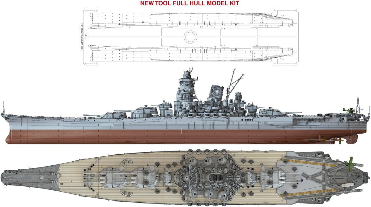 Pontos 70002R1 IJN Battleship Yamato 1945 (New Tool Full Hull ) 1/700 – Bild 13