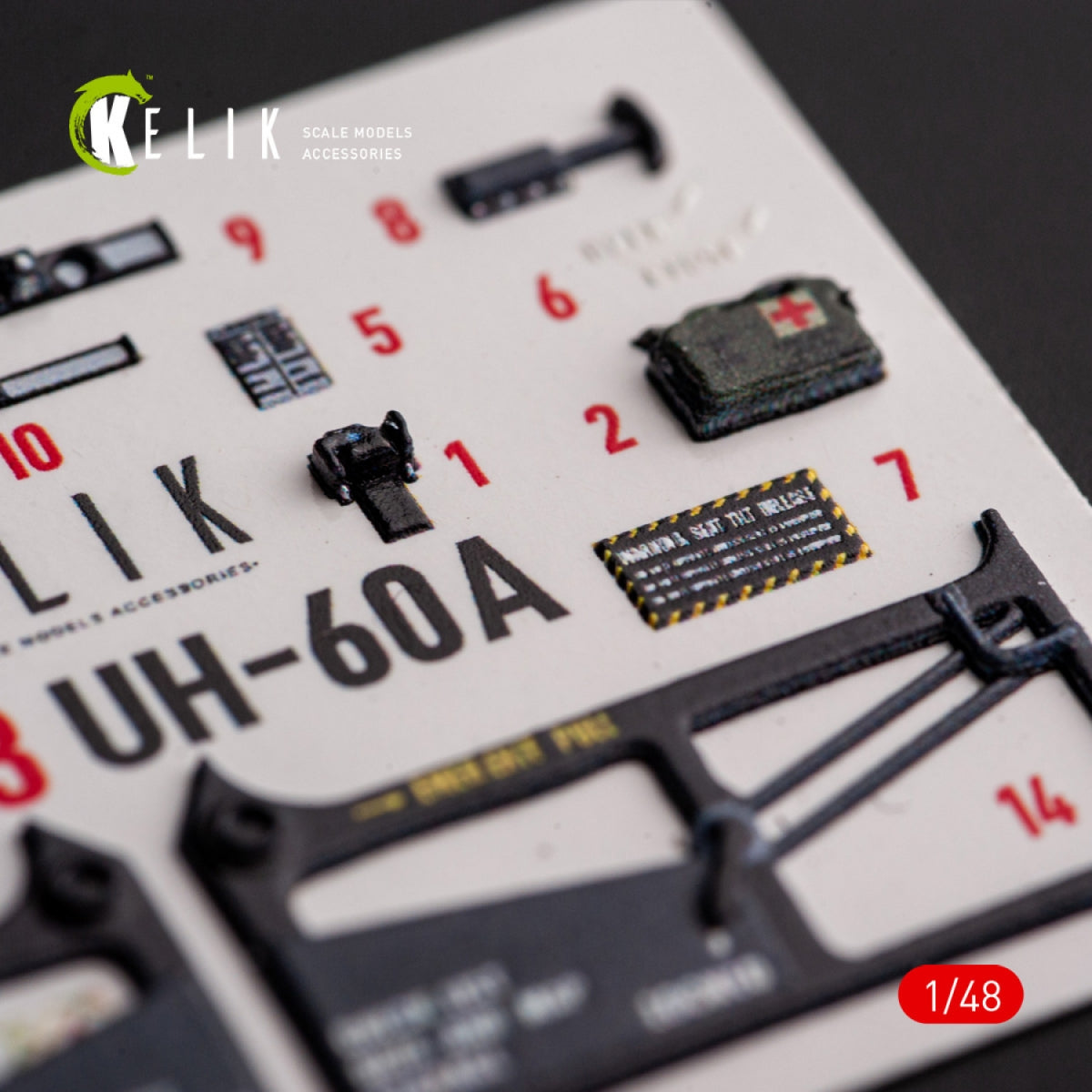KELIK K48113 UH-60A Black Hawk - Type 1 interior 3D decals for ICM kit 1/48 – immagine 10