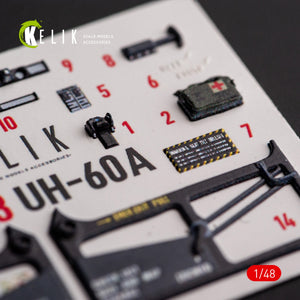 KELIK K48113 UH-60A Black Hawk - Type 1 interior 3D decals for ICM kit 1/48 – immagine 10
