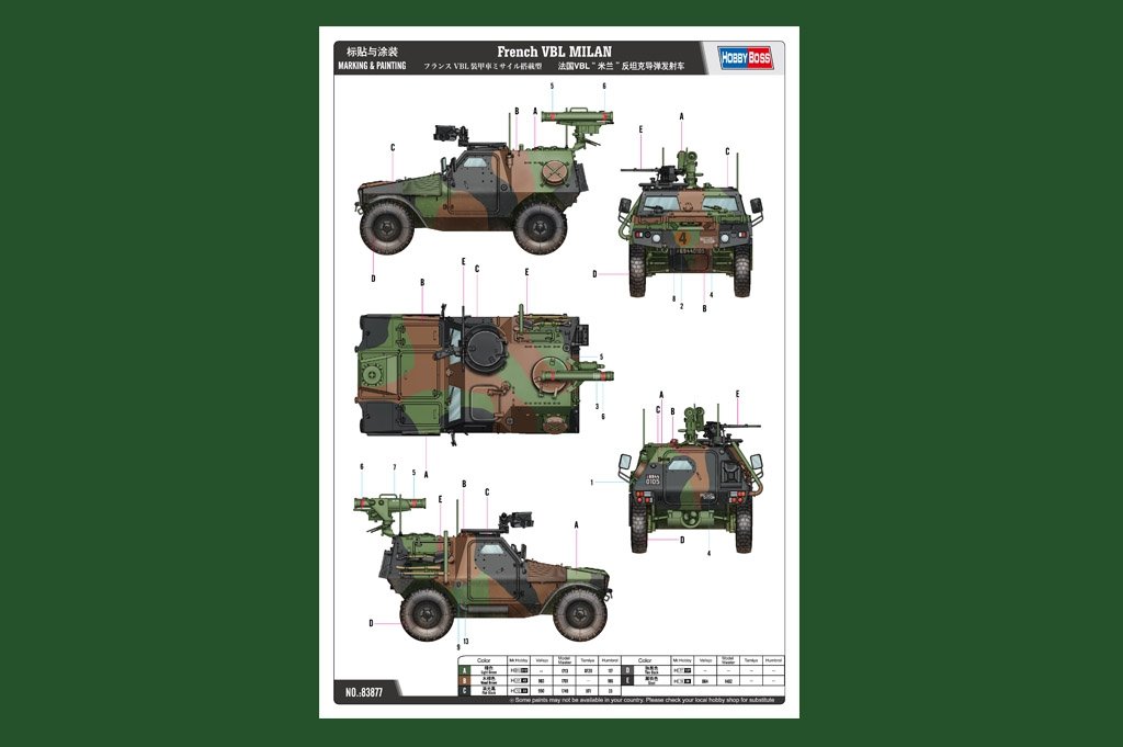 Hobby Boss 83877 French VBL MILAN 1/35 – Bild 2