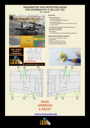 1 Man Army 24DET017 Grumman F6F-5 Hellcat Airfix 1/24 – immagine 2