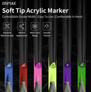 DSPIAE MKF-03 Water-Based Soft Head Marker Fluorescent Yellow – immagine 2