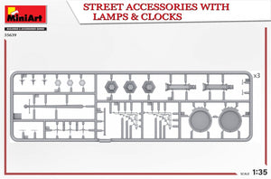 MiniArt 35639 STREET ACCESSORIES WITH LAMPS &amp;amp; CLOCKS 1/35 – immagine 3