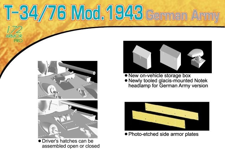 Dragon 7268 T-34/76 Mod.1943 German Army 1/72 – zdjęcie 4