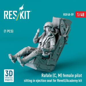RESKIT RSF48-0059 Rafale (C, M) female pilot sitting in ejection seat for Revell/Academy kit (1 pcs) (3D Printed) 1/48 – Bild 2
