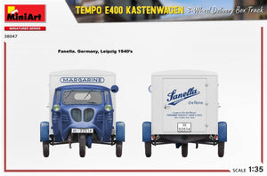 MiniArt 38047 TEMPO E400 KASTENWAGEN 3-WHEEL DELIVERY BOX TRACK 1/35 – immagine 16