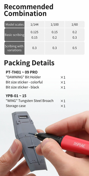 DSPIAE PT-TH05 PRO WING Tungsten Steel Push Broach (Cyan) – immagine 2