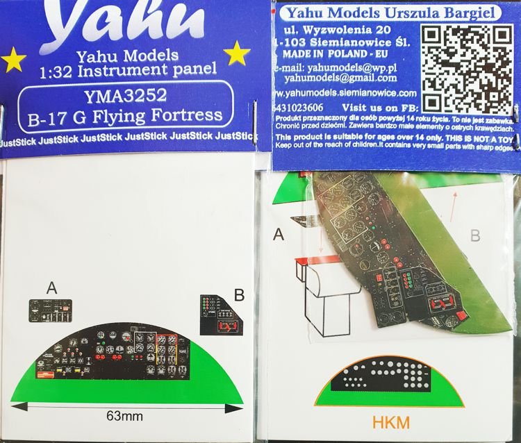 Yahu YMA3252 B-17 G Flying Fortress pour maquettes HK au 1/32