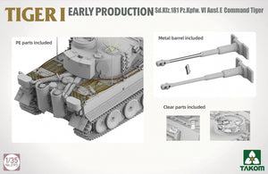 Takom 2195 TIGER I EARLY-PRODUCTION Sd.Kfz.181 Pz.Kpfw.VI Ausf.E Command Tiger 1/35 – zdjęcie 2