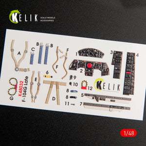 KELIK K48032 F-104G &amp;quot;STARFIGHTER&amp;quot; LATE TYPE INTERIOR 3D DECALS FOR HASEGAWA KIT 1/48 – immagine 2