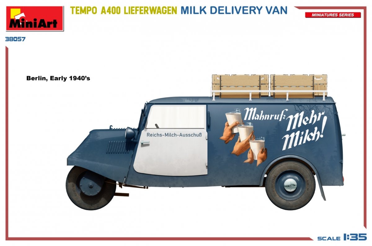 MiniArt 38057 TEMPO A400 LIEFERWAGEN. MILK DELIVERY VAN 1/35 – Bild 5