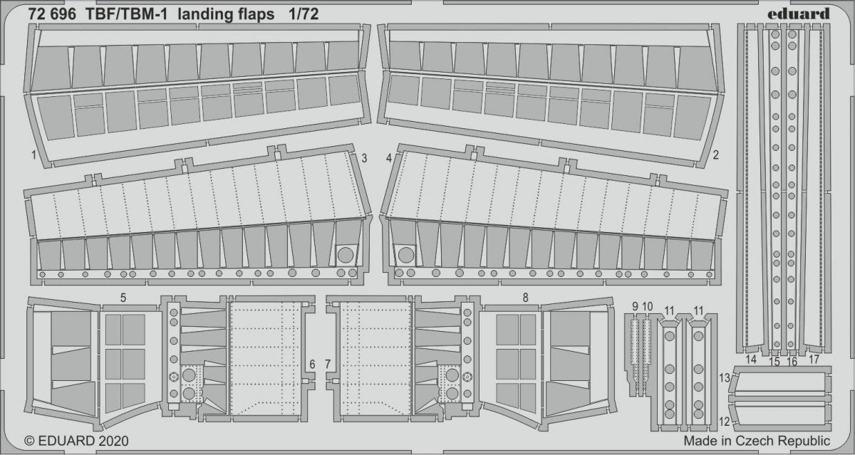 Eduard 72696 TBF/ TBM-1 Avenger landing flaps 1/72 HASEGAWA
