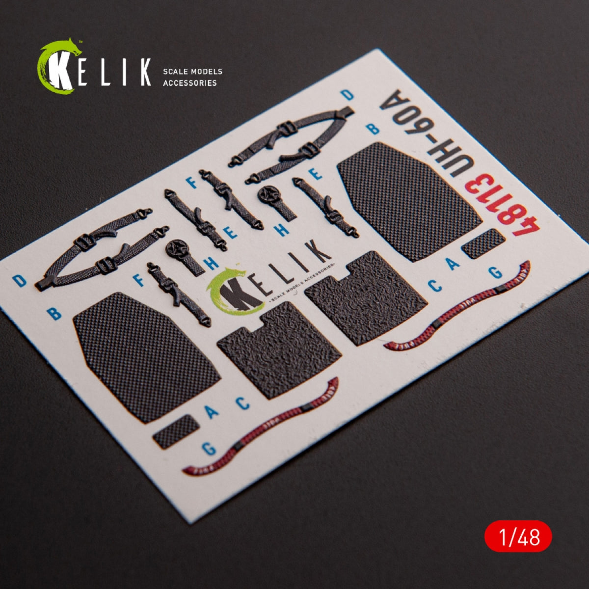 KELIK K48113 UH-60A Black Hawk - Type 1 interior 3D decals for ICM kit 1/48 – immagine 2