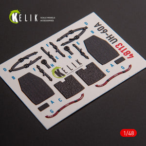 KELIK K48113 UH-60A Black Hawk - Type 1 interior 3D decals for ICM kit 1/48 – immagine 2