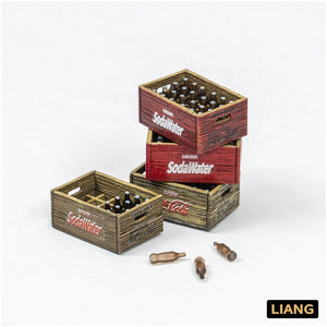 Liang 0434 Beer Soda Bottle Crates WWII x 8 1/48 - 1/72 – immagine 3