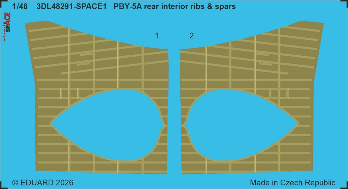 Eduard 3DL48291 Consolidated PBY-5 A Catalina - Rear Interior Ribs & Spars Space Set ICM Kits 1/48