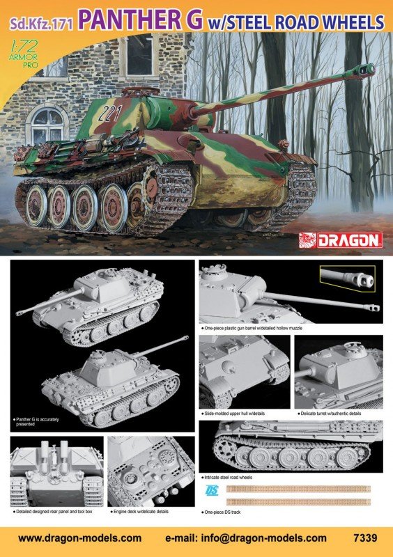 Dragon 7339 Panther G w.Steel Wheels 1/72 – zdjęcie 2