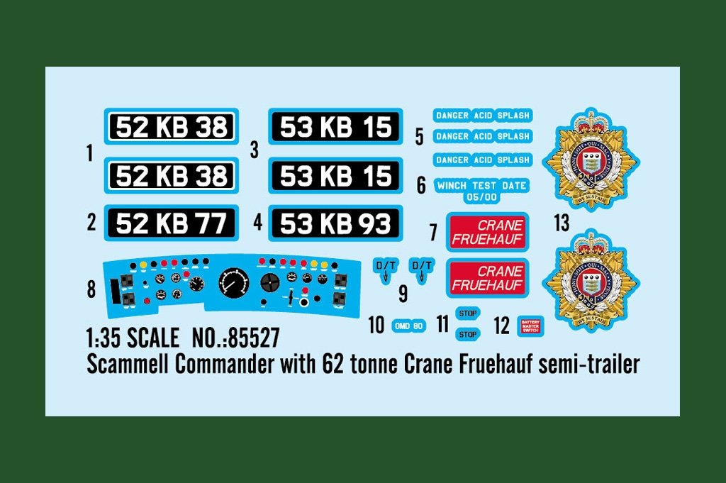 Hobby Boss 85527 Scammell Commander with 62 tonne Crane Fruehauf semi-trailer 1/35 – imagen 3