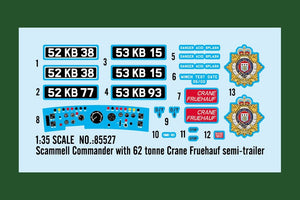 Hobby Boss 85527 Scammell Commander with 62 tonne Crane Fruehauf semi-trailer 1/35 – imagen 3