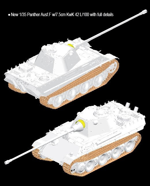 Dragon 6799 Panther Ausf.F w/7.5cm KwK42 L/100 1/35 – immagine 2