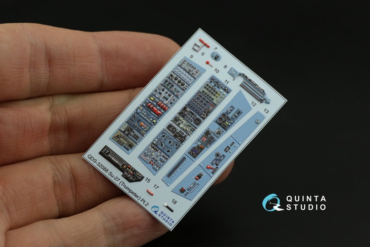 Quinta Studio QDS-32088 Su-27 3D-Printed &amp;amp; coloured Interior on decal paper (Trumpeter) (small version) 1/32 – immagine 4