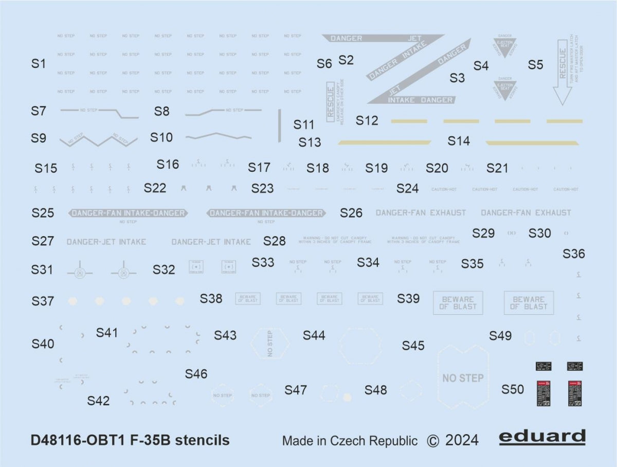 Eduard D48116 F-35B stencils 1/48