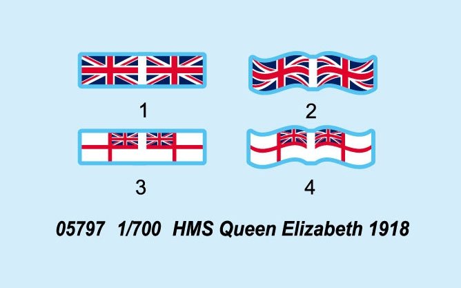 Trumpeter 05797 British battleship HMS Queen Elizabeth (1918) 1/700 – immagine 6