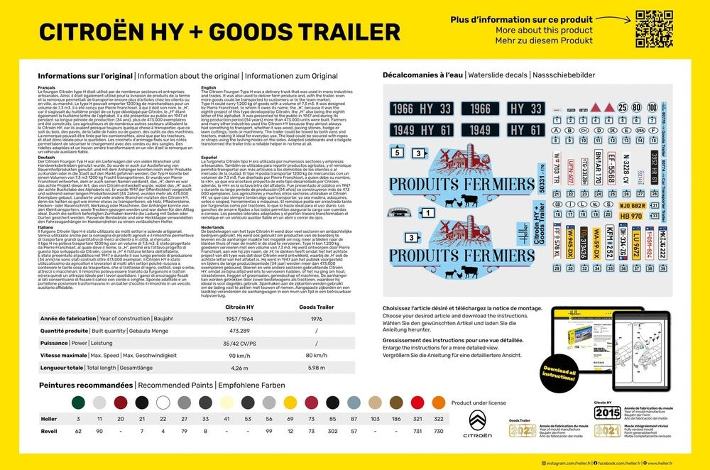 Heller 50331 Citroen HY + Goods Trailer 1/24 – Bild 4