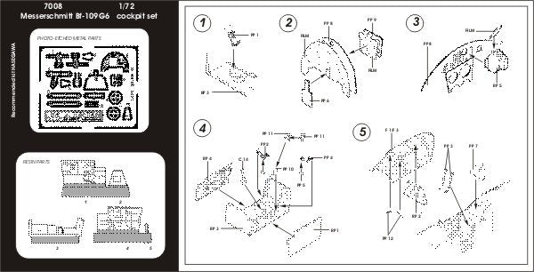 Aires 7008 Messetschmitt Bf 109G cockpit set 1/72 HASEGAWA – Bild 2