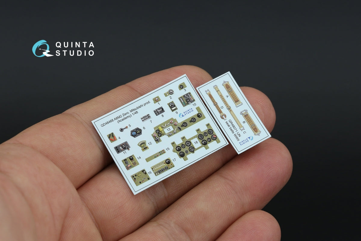 Quinta Studio QD48468 A6M2 Zero (Mitsubishi Prod.) 3D-Printed coloured Interior on decal paper (Academy) 1/48 – imagen 4