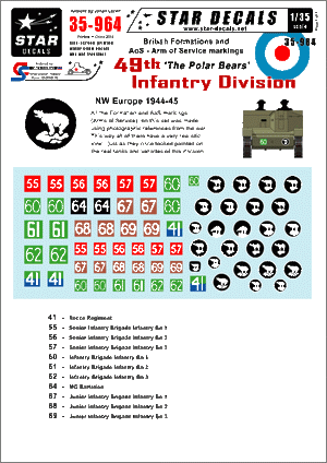 Star Decals 35-964 British 49th Infantry Division 1/35