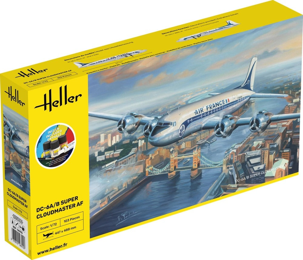 Heller 56315 DC6 Super Cloudmaster Air France - Kit de démarrage 1/72