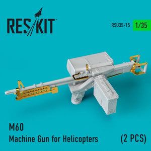 RESKIT RSU35-0015 M60 MACHINE GUNS FOR HELICOPTERS (2 PCS) 1/35
